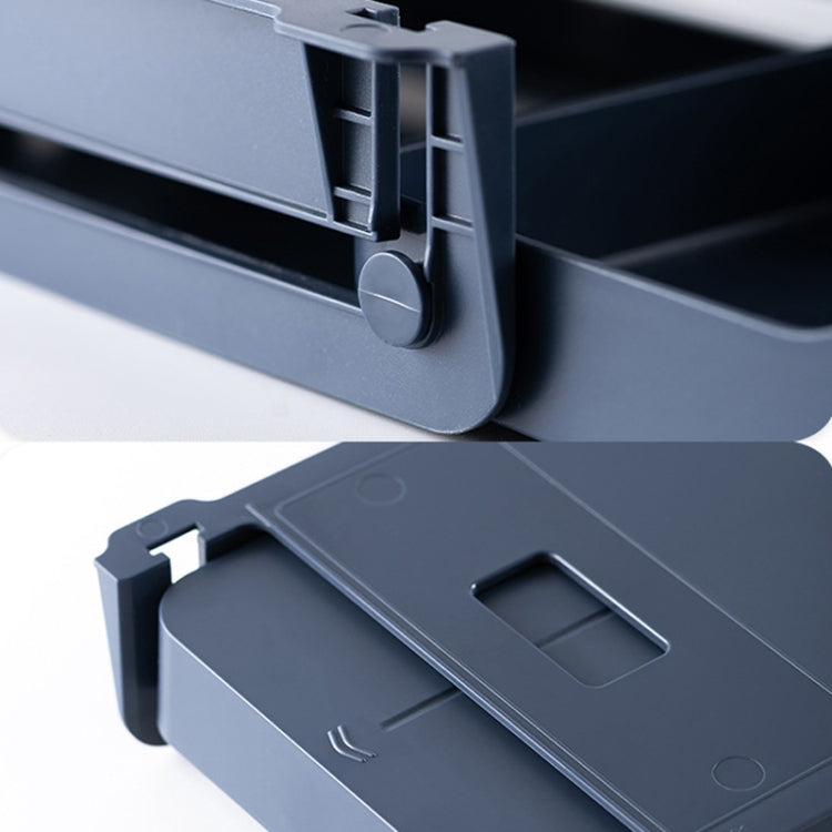 Under-Desk Storage Box Stationery Sundries Organize Hanging Box Hidden Drawer, Color: Gray Small