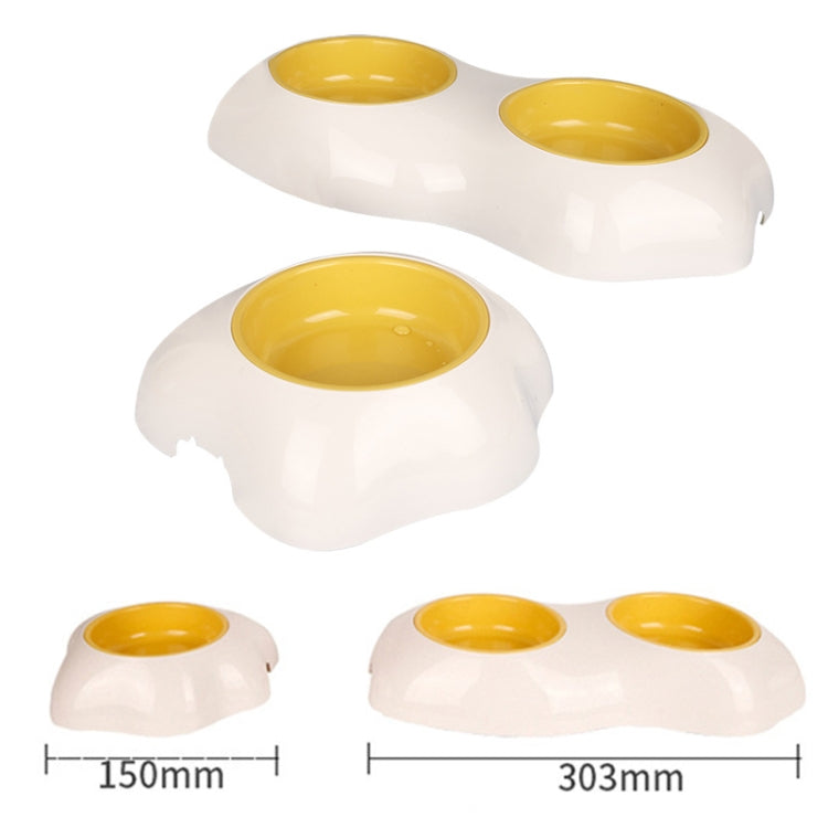 2 PCS Pet Egg Yolk Bowl Anti-Knocking Dog Cat Bowl, Style: Single Bowl