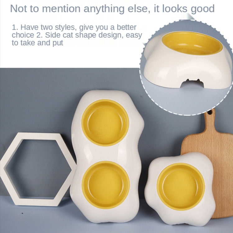 2 PCS Pet Egg Yolk Bowl Anti-Knocking Dog Cat Bowl, Style: Single Bowl