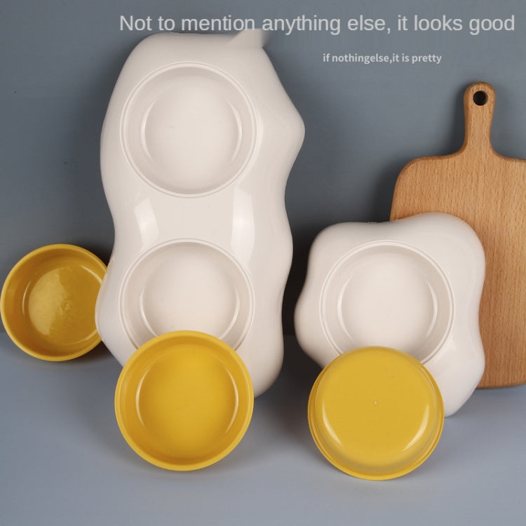2 PCS Pet Egg Yolk Bowl Anti-Knocking Dog Cat Bowl, Style: Single Bowl