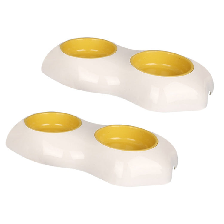 2 PCS Pet Egg Yolk Bowl Anti-Knocking Dog Cat Bowl, Style: Double Bowl