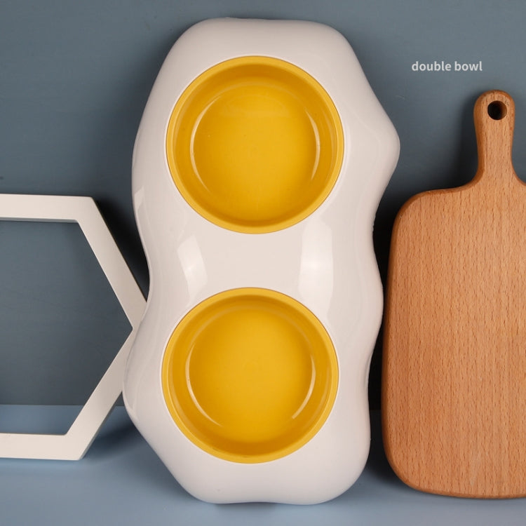 2 PCS Pet Egg Yolk Bowl Anti-Knocking Dog Cat Bowl, Style: Double Bowl