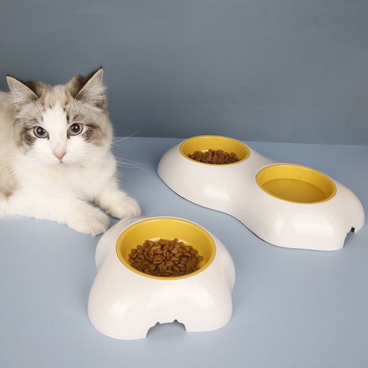 2 PCS Pet Egg Yolk Bowl Anti-Knocking Dog Cat Bowl, Style: Double Bowl