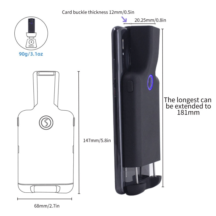 HC101D 2D Bluetooth Barcode Scanner Barcode Reader Mobile Phone Back Clip Data Matrix Code Scanner