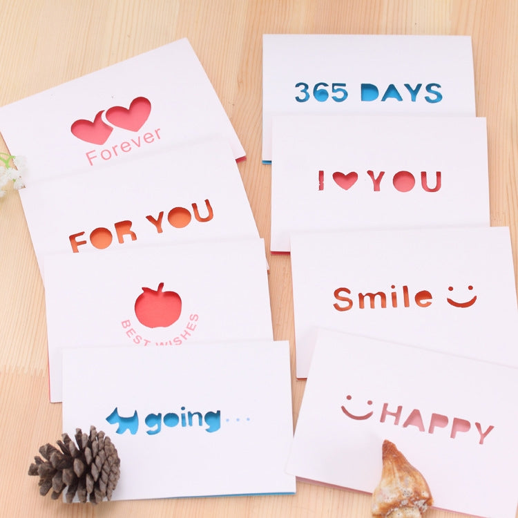 50 PCS A-035 Large Hollow Letters Holiday Greeting Card