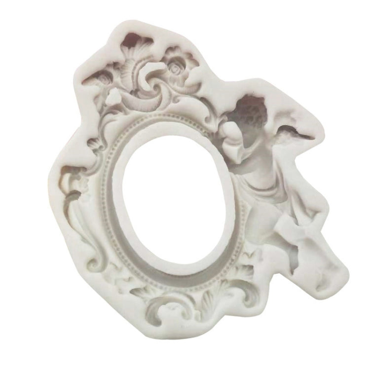 2 PCS Vintage Photo Frame Angel Decorative Lace Silicone Cake Mold