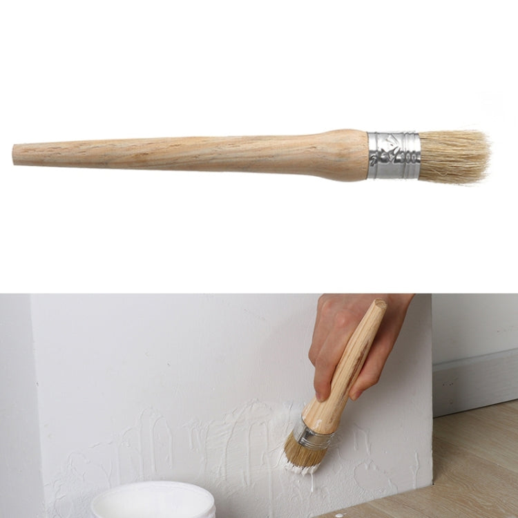 20 PCS Round Head Long Handle Paintbrush Bristle Wood Handle Brush, Diameter: 25mm