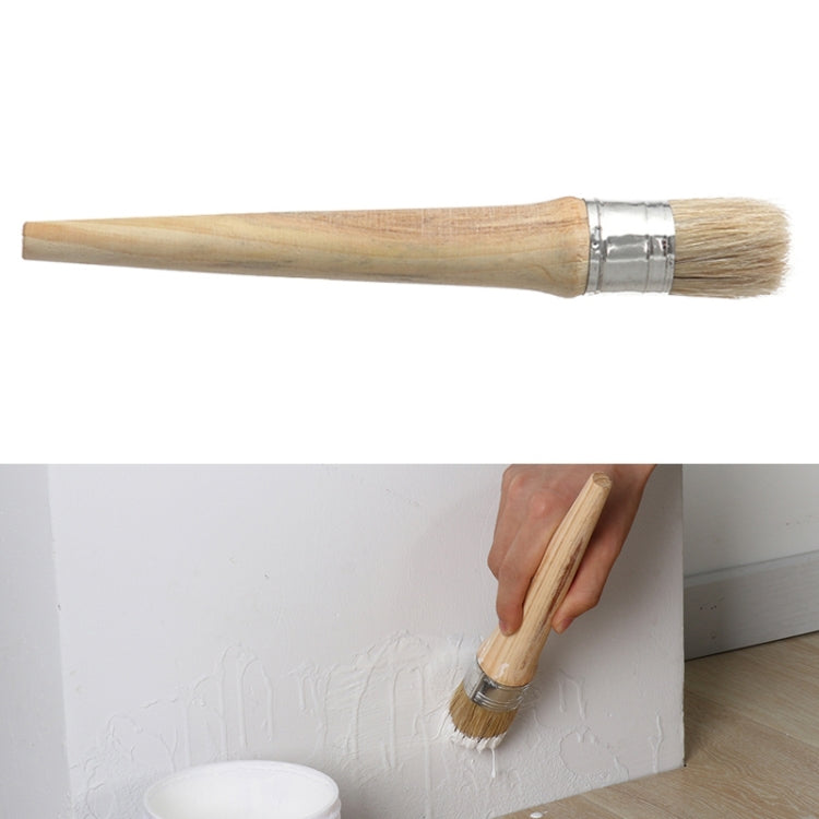 20 PCS Round Head Long Handle Paintbrush Bristle Wood Handle Brush, Diameter:  30mm