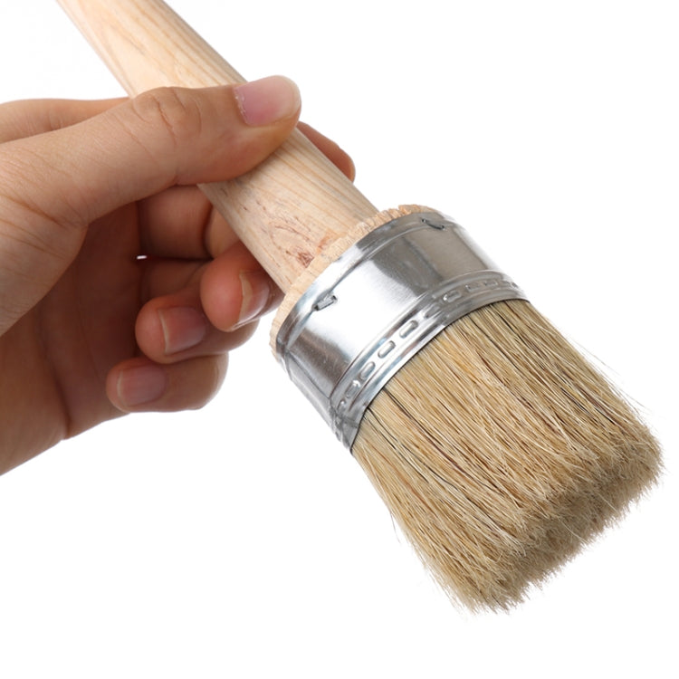 20 PCS Round Head Long Handle Paintbrush Bristle Wood Handle Brush, Diameter:  30mm