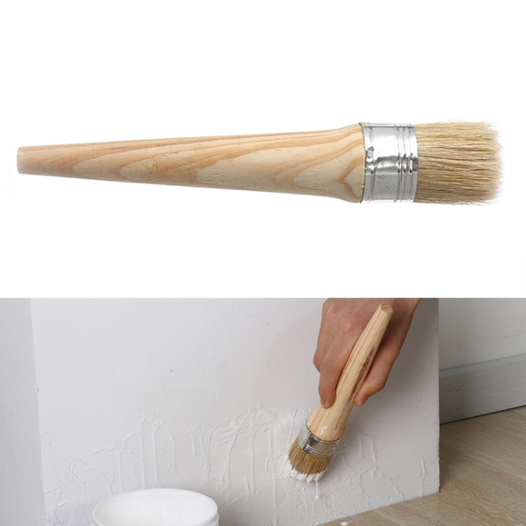 20 PCS Round Head Long Handle Paintbrush Bristle Wood Handle Brush, Diameter:  40mm