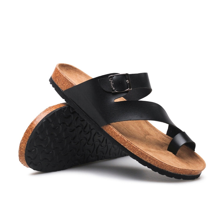 Couple Cork Slippers Men Summer Flip-flops Beach Sandals, Size: 35