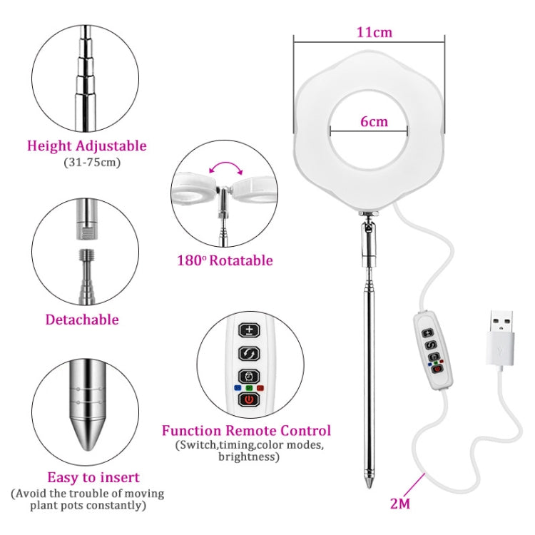 USB Ground Plug-in Full Spectrum Grow Light, Style: Red Blue + Marquee