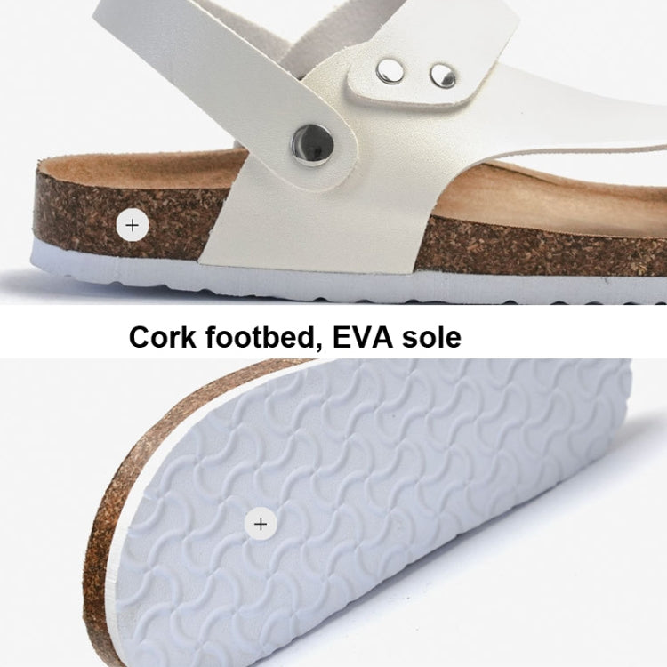 Men Summer Cork Flip Flops Beach Couple Leather Sandals, Size: 44
