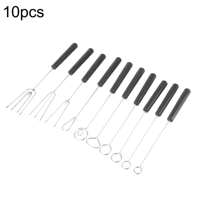 2 Sets Stainless Steel  DIY Baking Cake Decoration Steel Fork Suit(Black)