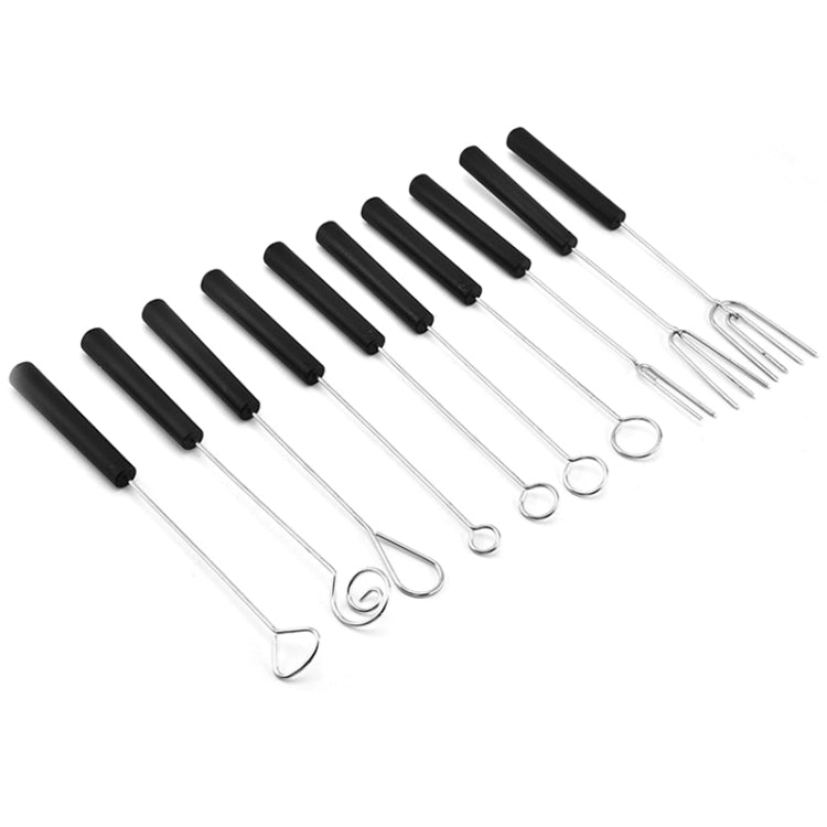 2 Sets Stainless Steel  DIY Baking Cake Decoration Steel Fork Suit(Black)