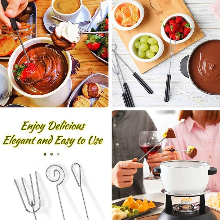 2 Sets Stainless Steel  DIY Baking Cake Decoration Steel Fork Suit(Black)