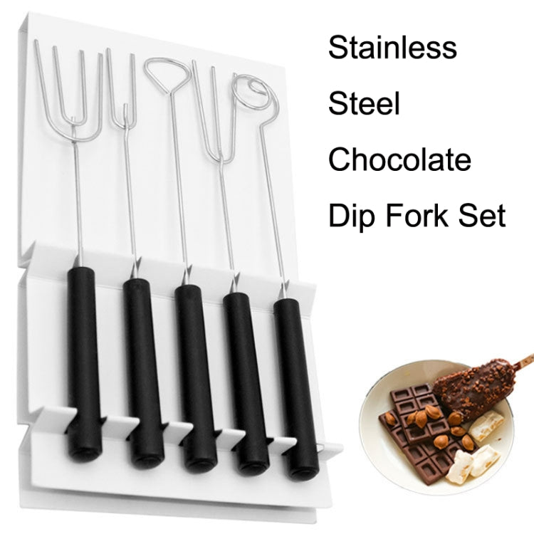 2 Sets Stainless Steel  DIY Baking Cake Decoration Steel Fork Suit(Black)