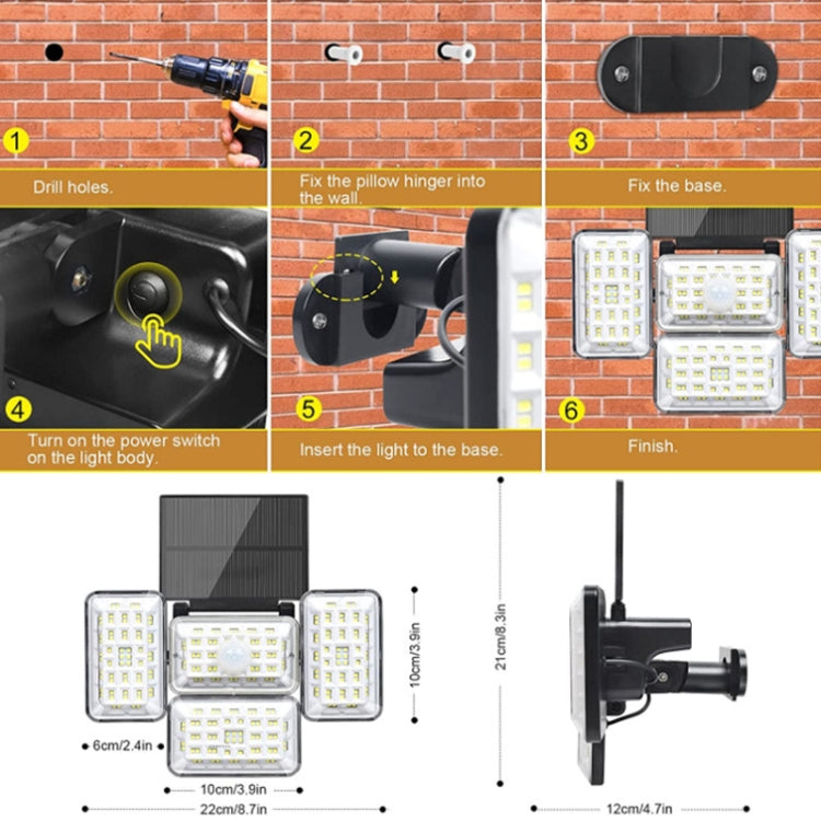 242LED Outdoor Human Body Sensing Waterproof Solar Wall Light