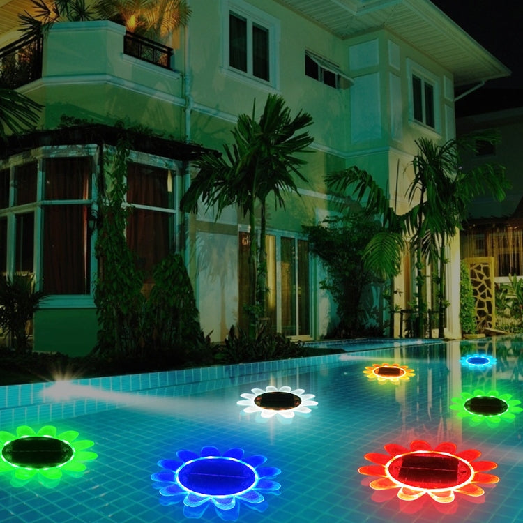 RGB Colorful Solar Garden Light Pool Light Outdoor Waterproof Lotus Light Water Drift Light