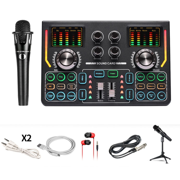 X5 Mixer Live Sound Card Set, Spec: Sound Card+E300+Headset+Tripod
