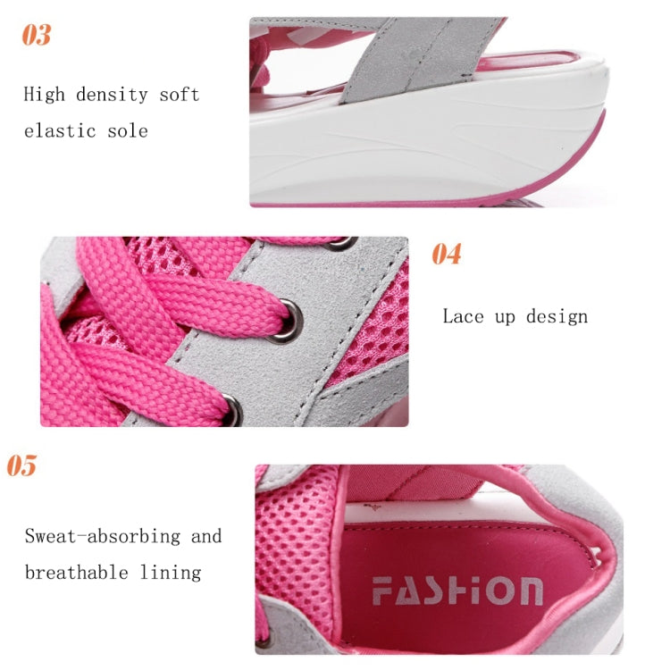 Summer Fish Mouth Platform Pine Sandals For Ladies, Size: 36