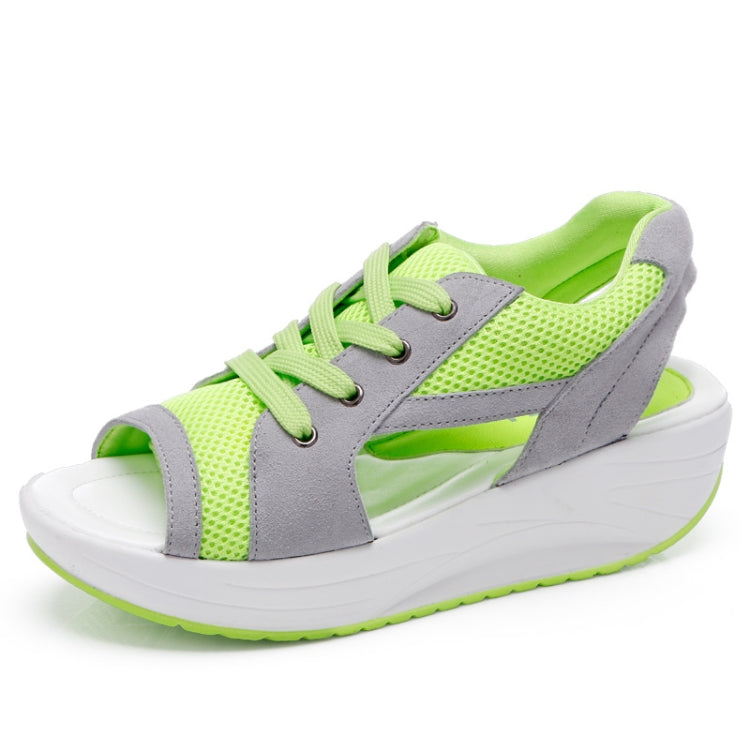 Summer Fish Mouth Platform Pine Sandals For Ladies, Size: 41