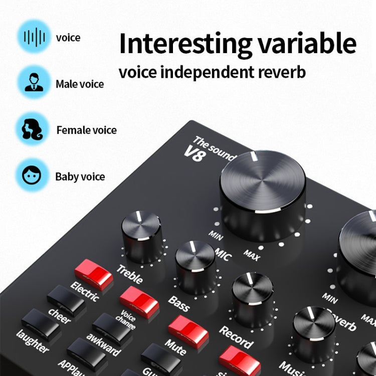 V8 Live Sound Card Set Anchor Recording Microphone,Style: With Black BM800 Set