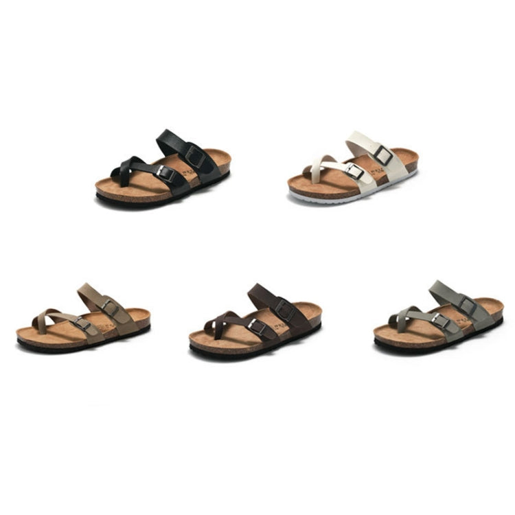 Ruizu Couple Cork Slippers Beach Shoes Flip Flops, Size: 37