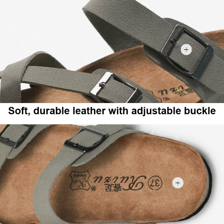 Ruizu Couple Cork Slippers Beach Shoes Flip Flops, Size: 42