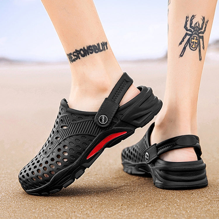 Men Sandals Summer Hole Sandals Outside Wear Beach Slippers, Size: 41(Black)