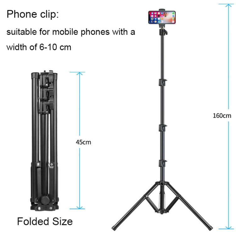 Thickened Telescopic Reverse Folding Live Bracket, Style: 1.6 m+Single Holder