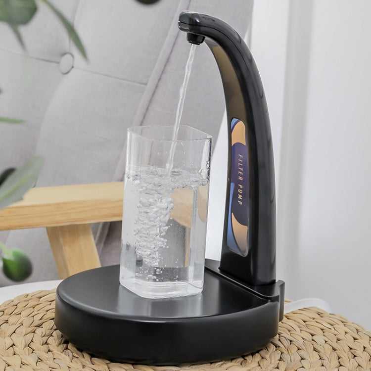 Gravity Induction Electric Bottled Water Pump USB Rechargeable Water Pump, Color: Black