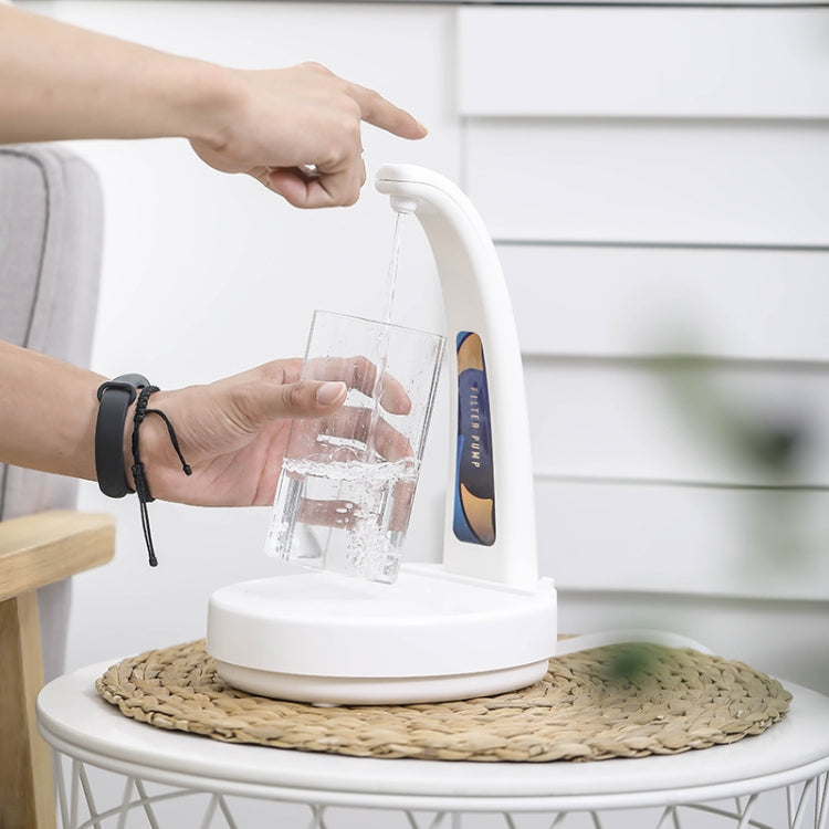 Gravity Induction Electric Bottled Water Pump USB Rechargeable Water Pump, Color: White