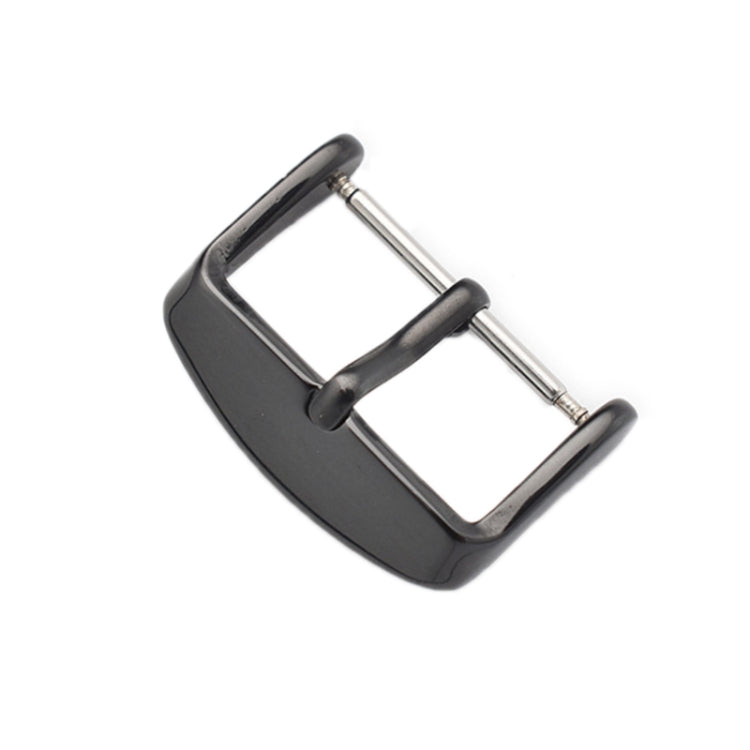 10 PCS IP Plated Stainless Steel Pin Buckle Watch Accessories, Color: Black 22mm