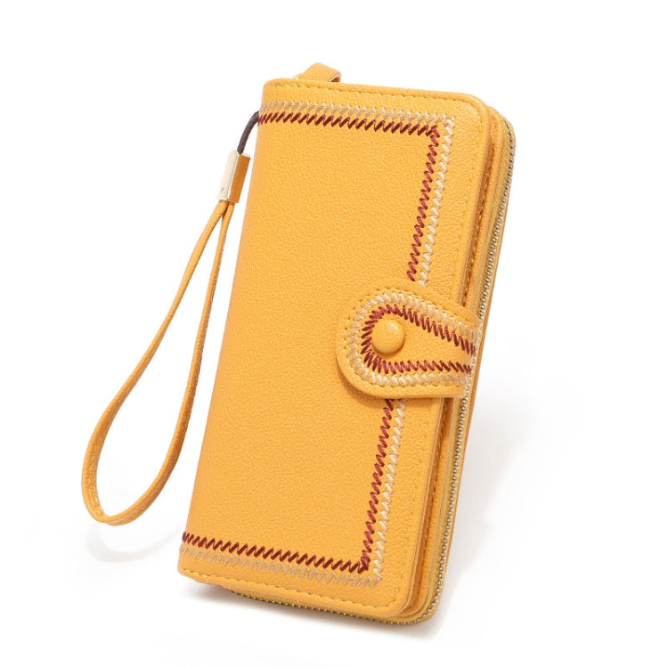 Ladies Long Type Zipper Wallet Embroidered Large Capacity Clutch