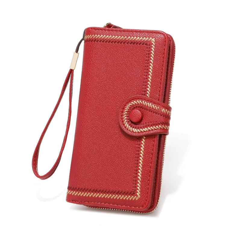 Ladies Long Type Zipper Wallet Embroidered Large Capacity Clutch