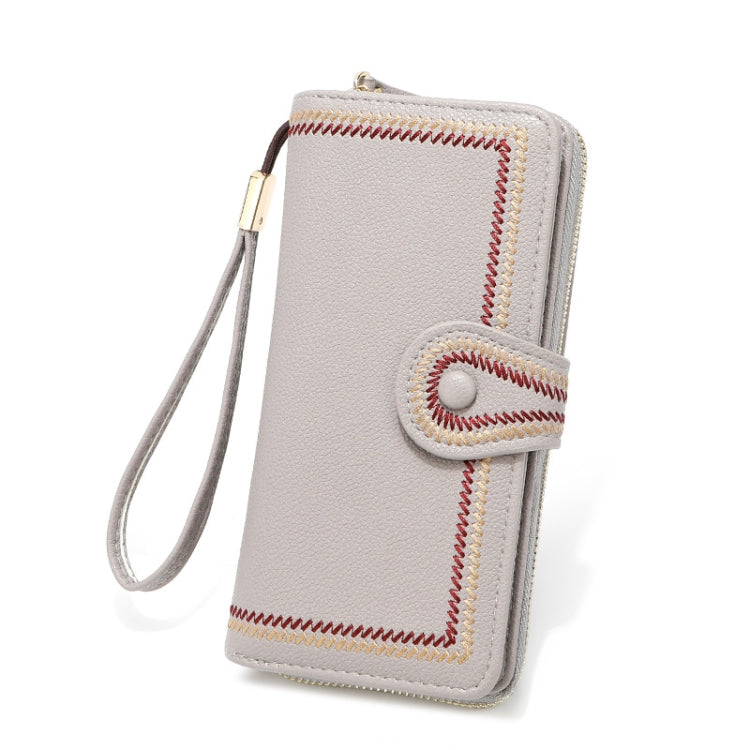 Ladies Long Type Zipper Wallet Embroidered Large Capacity Clutch