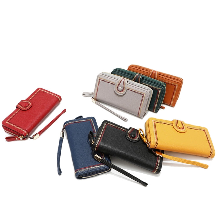 Ladies Long Type Zipper Wallet Embroidered Large Capacity Clutch
