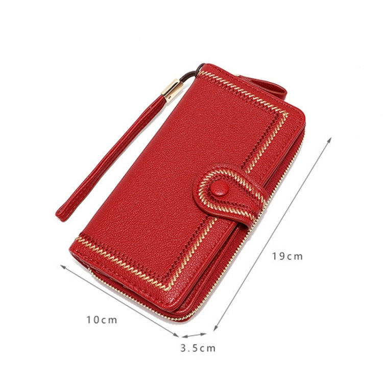 Ladies Long Type Zipper Wallet Embroidered Large Capacity Clutch