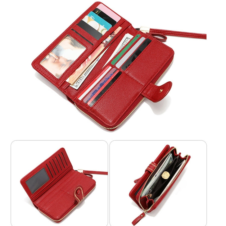 Ladies Long Type Zipper Wallet Embroidered Large Capacity Clutch