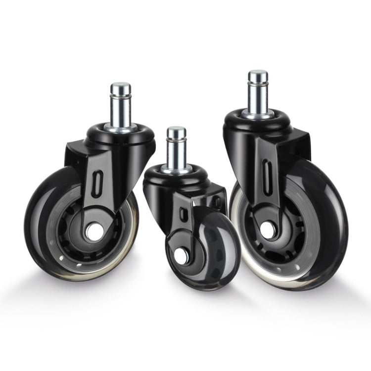 5 PCS Furniture PU Universal Plug Caster Office Chair Mute Wheel, Size: 2.5 Inch