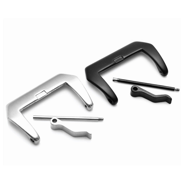3 PCS Stainless Steel Brushed Pin Buckle Watch Accessories, Color: 18mm Black