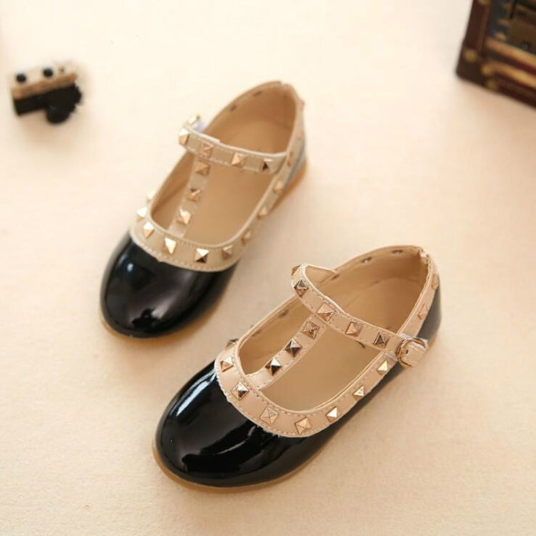 Girls Leather Shoes Child Rivet Princess Dancing Shoes, Size:22