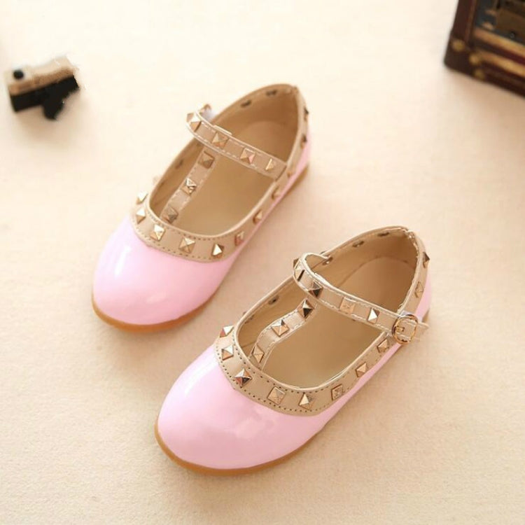 Girls Leather Shoes Child Rivet Princess Dancing Shoes, Size:22