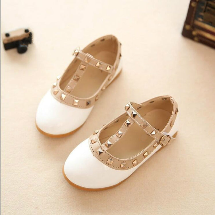 Girls Leather Shoes Child Rivet Princess Dancing Shoes, Size:35