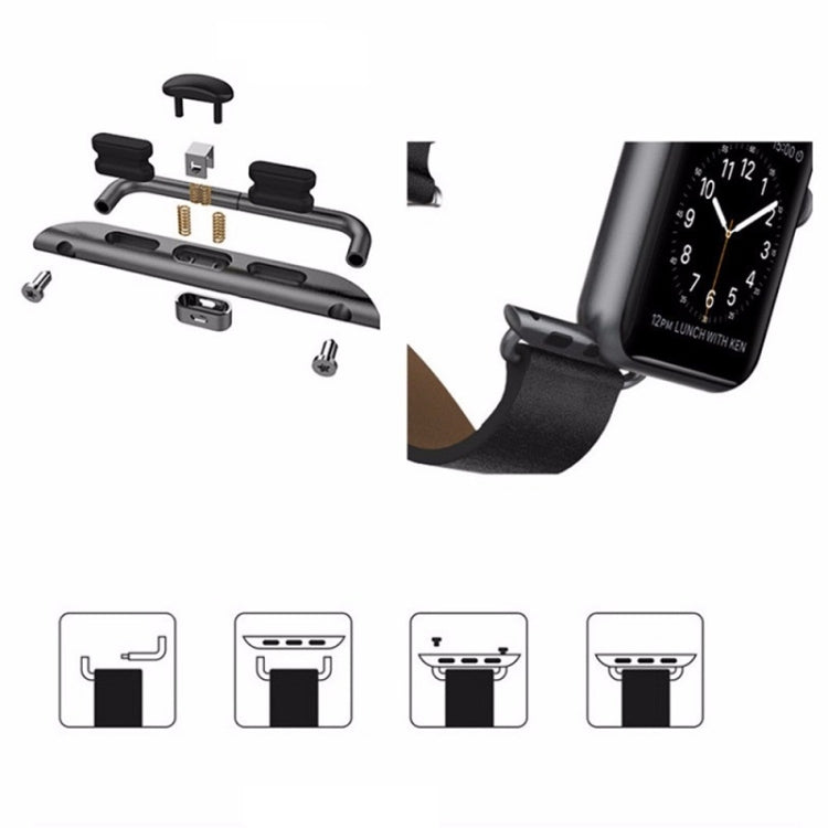 10 PCS Stainless Steel Strap Connector For iwatch1/2/3/4 Generation, Color: Original 42/44/45mm -24mm Silver
