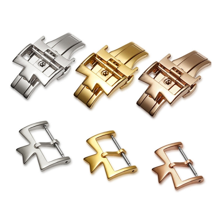VC Stainless Steel Butterfly Pin Buckle Watch Accessories, Style: 20mm Buckle