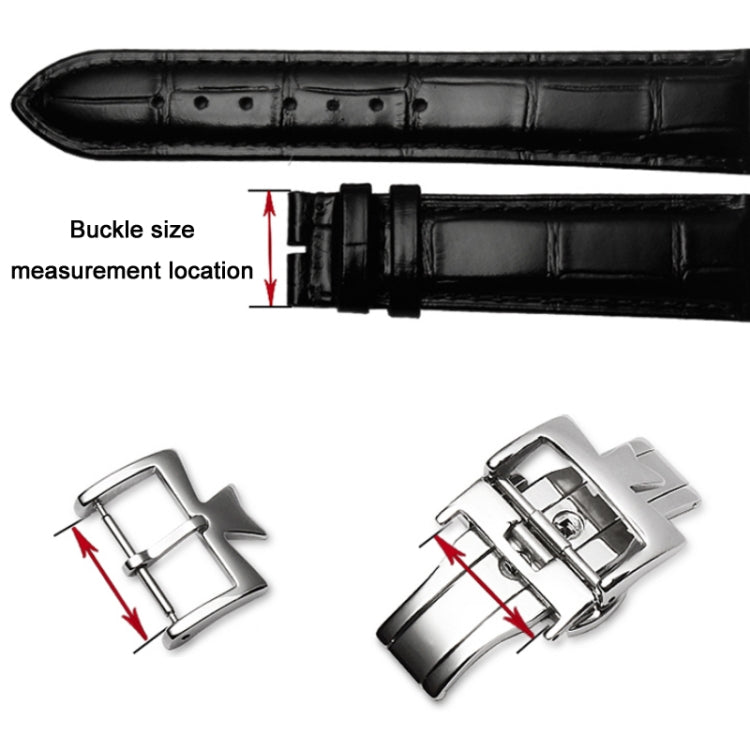 VC Stainless Steel Butterfly Pin Buckle Watch Accessories, Style: 20mm Buckle