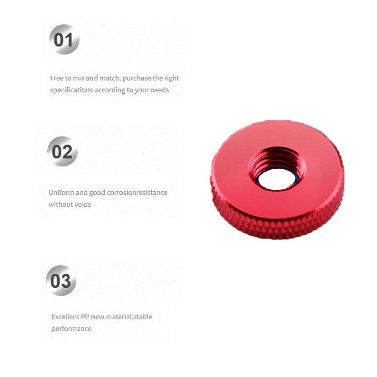 10 PCS Knurled Aluminum Alloy Single Layer Hand Tight Nut, Product specification: M3-D11*3Red