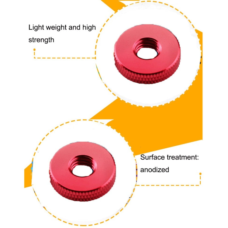 10 PCS Knurled Aluminum Alloy Single Layer Hand Tight Nut, Product specification: M5-D16*4Red